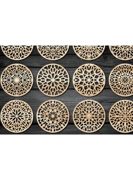 Σετ των 2 Intra απο ξύλο plywood 3mm-4mm πάχος - Αρχεία  κοπής με λέιζερ σουβέρ Δίασταση 30x20 cm INTRAFABR-66106965