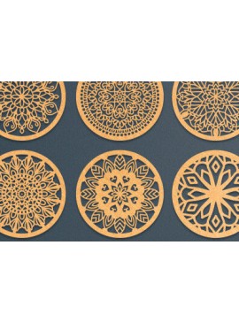 Intra απο ξύλο plywood 3mm-4mm πάχος - Σουβέρ Laser Cut  Δίασταση 30x20 cm INTRAFABR-65423768