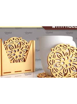 Intra απο ξύλο plywood 3mm-4mm πάχος - Σουβέρ με θήκη Laser Cut Design Δίασταση 30x20 cm INTRAFABR-102845680