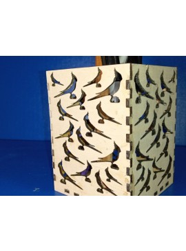 Σετ των 3 Intra απο ξύλο plywood 3mm-4mm πάχος - Στυλοθήκη Cockatiel, Σταθερή. Δίασταση 3x4 cm INTRAFABR-56706944