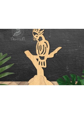 Σετ των 2 Intra απο ξύλο plywood 3mm-4mm πάχος - Cockatoo Bird Laser Cut Decor Home  2 Δίασταση 20x20 cm INTRAFABR-112466947
