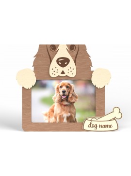 Σετ των 2 Intra απο ξύλο plywood 3mm-4mm πάχος - Κορνίζα Cocker Spaniel Dog Δίασταση 20x25 cm INTRAFABR-117566421