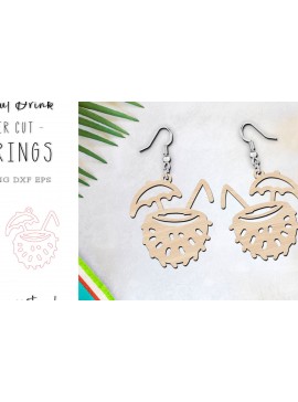 Intra απο ξύλο plywood 3mm-4mm πάχος - Σκουλαρίκια παραλίας καρύδας Σχέδιο κοπής με λέιζερ Δίασταση 900x900 cm INTRAFABR-120576097