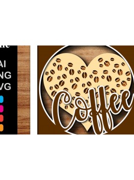 Σετ των 2 Intra απο ξύλο plywood 3mm-4mm πάχος - Καφές 3d πολυστρωματικό πάνελ για  Δίασταση 20x20 cm INTRAFABR-31323878