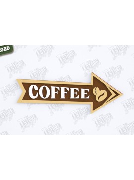 Σετ των 2 Intra απο ξύλο plywood 3mm-4mm πάχος - Coffee Bar Sign Laser Cut | Καφενείο Δίασταση 30x20 cm INTRAFABR-123567229