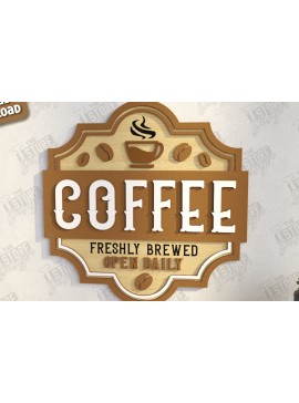 Intra απο ξύλο plywood 3mm-4mm πάχος - Coffee Bar Sign Laser Cut | Καφενείο Δίασταση 30x20 cm INTRAFABR-123430566