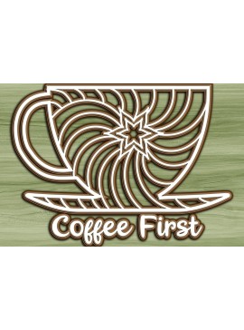 Σετ των 2 Intra απο ξύλο plywood 3mm-4mm πάχος - Coffee Bar Welcome Decor  Δίασταση 20x20 cm INTRAFABR-31675477