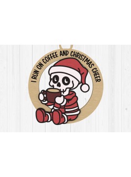 Σετ των 3 Intra απο ξύλο plywood 3mm-4mm πάχος - Καφές & Χριστουγεννιάτικο σκελετό στολίδι Δίασταση 6x6 cm INTRAFABR-108539281