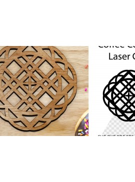 Σετ των 2 Intra απο ξύλο plywood 3mm-4mm πάχος - Coaster Coaster Cut Laser. Στρογγυλό σουβέρ Δίασταση 30x20 cm INTRAFABR-115438842