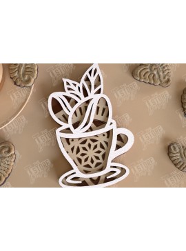 Σετ των 2 Intra απο ξύλο plywood 3mm-4mm πάχος - Καφέ Mandala | Πρότυπο 3D |  CNC Δίασταση 30x30 cm INTRAFABR-100852122