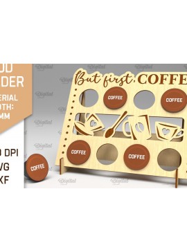 Σετ των 2 Intra απο ξύλο plywood 3mm-4mm πάχος - Σχέδιο κοπής λέιζερ θήκης για δοχεία καφέ Δίασταση 30x20 cm INTRAFABR-92559466