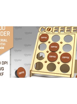 Intra απο ξύλο plywood 3mm-4mm πάχος - Σχέδιο κοπής λέιζερ θήκης για δοχεία καφέ Δίασταση 30x20 cm INTRAFABR-92559224