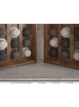 Σετ των 2 Intra απο ξύλο plywood 3mm-4mm πάχος - Οργάνωση με μοτίβο βάσης βάσης θήκης για καφέ Δίασταση 20x20 cm INTRAFABR-95001092