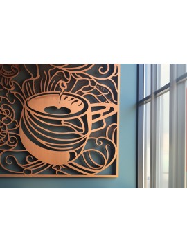 Intra απο ξύλο plywood 3mm-4mm πάχος - Συλλογή Coffee Shop Laser Cut Decor Δίασταση 30x20 cm INTRAFABR-90665850