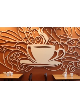 Intra απο ξύλο plywood 3mm-4mm πάχος - Coffee Shop Laser Cut Decor  Δίασταση 30x20 cm INTRAFABR-90712771