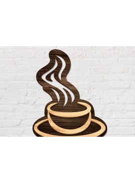 Σετ των 2 Intra απο ξύλο plywood 3mm-4mm πάχος - Coffee Sign Decor LaserCut Δίασταση 30x20 cm INTRAFABR-79305791