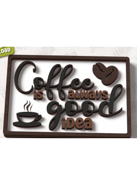 Σετ των 2 Intra απο ξύλο plywood 3mm-4mm πάχος - Coffee Sign Cut Laser | Καφενείο Δίασταση 30x20 cm INTRAFABR-123369602