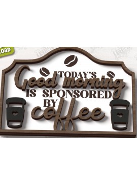 Intra απο ξύλο plywood 3mm-4mm πάχος - Coffee Sign Cut Laser | Καφενείο Δίασταση 30x20 cm INTRAFABR-123369628