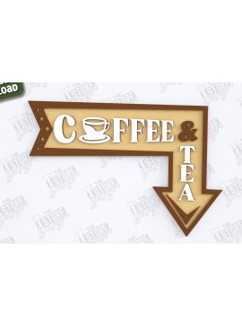 Σετ των 2 Intra απο ξύλο plywood 3mm-4mm πάχος - Coffee Sign Cut Laser | Καφενείο Δίασταση 30x20 cm INTRAFABR-123567233