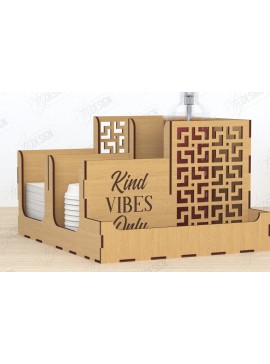 Σετ των 2 Intra απο ξύλο plywood 3mm-4mm πάχος - Σχάρα για σιρόπι καφέ | Desktop Organizer Δίασταση 20x20 cm INTRAFABR-119599118