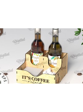 Σετ των 2 Intra απο ξύλο plywood 3mm-4mm πάχος - Σχέδιο κοπής με λέιζερ για σιρόπι καφέ Δίασταση 30x20 cm INTRAFABR-108771422