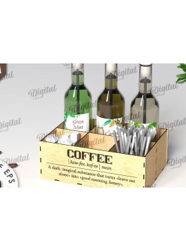 Σετ των 2 Intra απο ξύλο plywood 3mm-4mm πάχος - Σχέδιο κοπής με λέιζερ για σιρόπι καφέ Δίασταση 30x20 cm INTRAFABR-108771447