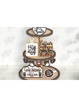 Σετ των 2 Intra απο ξύλο plywood 3mm-4mm πάχος - Δίσκος καφέ σε επίπεδα με πινακίδα κοπής με λέιζερ Δίασταση 30x20 cm INTRAFABR-123362329