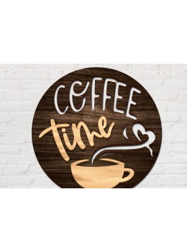 Σετ των 2 Intra απο ξύλο plywood 3mm-4mm πάχος - Σημάδι ώρας καφέ Δίασταση 30x20 cm INTRAFABR-79290976