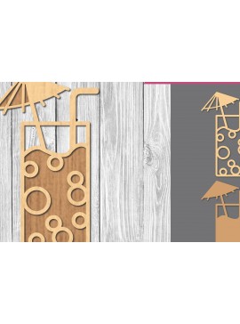 Σετ των 2 Intra απο ξύλο plywood 3mm-4mm πάχος - Κρύα ποτά Διακόσμηση Laser Cut  2 Δίασταση 20x20 cm INTRAFABR-109410918