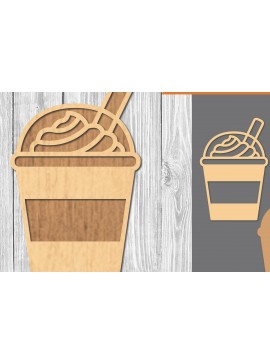 Σετ των 2 Intra απο ξύλο plywood 3mm-4mm πάχος - Κρύα ποτά Laser Cut Decoration  Δίασταση 20x20 cm INTRAFABR-109510788