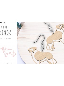 Intra απο ξύλο plywood 3mm-4mm πάχος - Σκουλαρίκια Collie Dog Σχέδιο κοπής με λέιζερ Δίασταση 900x900 cm INTRAFABR-119318855