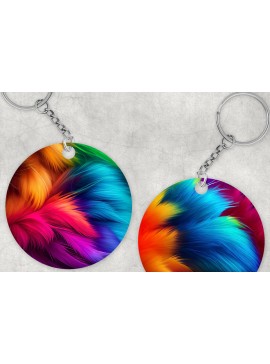 Σετ των 3 Intra απο ξύλο plywood 3mm-4mm πάχος - Χρωματιστό γούνινο μπρελόκ PNG Δίασταση 4x4 cm INTRAFABR-63616251