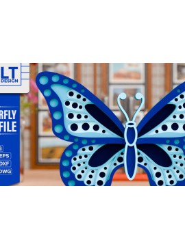 Σετ των 3 Intra απο ξύλο plywood 3mm-4mm πάχος - Πολύχρωμο Σχέδιο Χειροτεχνίας Πεταλούδας  Δίασταση 4x4 cm INTRAFABR-97609310