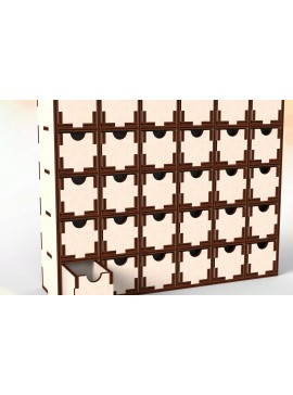 Σετ των 2 Intra απο ξύλο plywood 3mm-4mm πάχος - Συμπαγής οργάνωση γραφείου 30 συρταριών  Cut Δίασταση 30x20 cm INTRAFABR-111162942