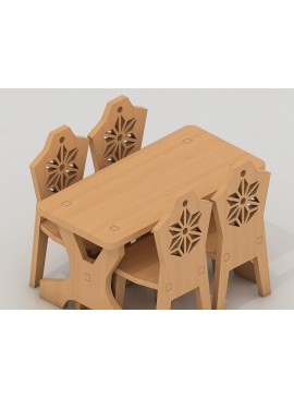 Σετ των 2 Intra απο ξύλο plywood 3mm-4mm πάχος - Μικρά σχέδια για τραπέζι πικνίκ Δίασταση 30x20 cm INTRAFABR-91139481