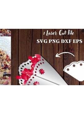 Σετ των 2 Intra απο ξύλο plywood 3mm-4mm πάχος - Κώνος κομφετί  Δίασταση 30x20 cm INTRAFABR-34159515