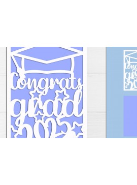 Σετ των 2 Intra απο ξύλο plywood 3mm-4mm πάχος - Συγχαρητήρια Grad , Layered Card Δίασταση 20x20 cm INTRAFABR-122152270