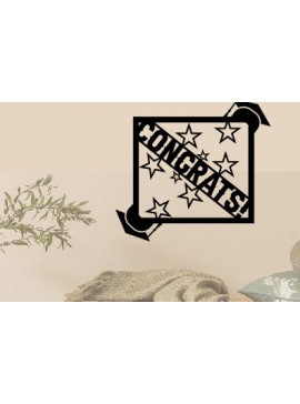 Intra απο ξύλο plywood 3mm-4mm πάχος - Συγχαρητήρια!  κοπής με λέιζερ μεταλλικού τοίχου Δίασταση 40x50 cm INTRAFABR-87199828