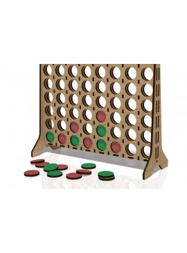 Σετ των 2 Intra απο ξύλο plywood 3mm-4mm πάχος - Σύνδεση υ Four, Game, , Laser Cut Δίασταση 23x17 cm INTRAFABR-42041370