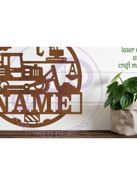 Intra απο ξύλο plywood 3mm-4mm πάχος - Πινακίδα ονόματος κατασκευαστικής μπουλντόζας  Δίασταση 30x20 cm INTRAFABR-101383936