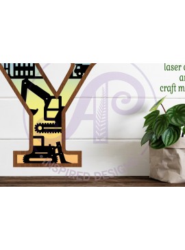 Σετ των 2 Intra απο ξύλο plywood 3mm-4mm πάχος - Κατασκευή Large Y Wall Letter 3 Layer Δίασταση 30x20 cm INTRAFABR-115466890