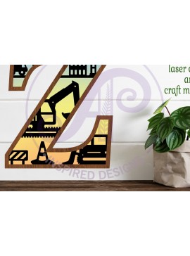 Σετ των 2 Intra απο ξύλο plywood 3mm-4mm πάχος - Κατασκευή Large Z Wall Letter 3 Layer Δίασταση 30x20 cm INTRAFABR-115466859