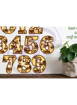 Intra απο ξύλο plywood 3mm-4mm πάχος - Σημάδι τοίχου δύο επιπέδων αριθμών κατασκευής Δίασταση 30x20 cm INTRAFABR-115098848