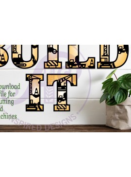 Intra απο ξύλο plywood 3mm-4mm πάχος - Σετ Αλφαβήτου με θέμα Κατασκευές. 2 στρώμα Δίασταση 30x20 cm INTRAFABR-83416755