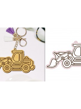 Σετ των 3 Intra απο ξύλο plywood 3mm-4mm πάχος - Μπρελόκ οχημάτων κατασκευής Lasercut Δίασταση 4x4 cm INTRAFABR-98122927