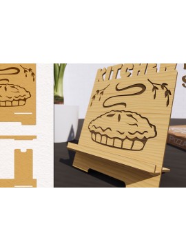 Σετ των 2 Intra απο ξύλο plywood 3mm-4mm πάχος - Βάση βιβλίων μαγειρικής με λέιζερ Δίασταση 20x20 cm INTRAFABR-78786891