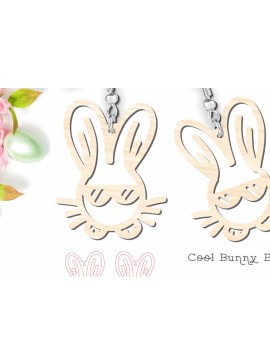 Intra απο ξύλο plywood 3mm-4mm πάχος - Cool Bunny Earrings Files Cut Laser Δίασταση 900x900 cm INTRAFABR-118691737
