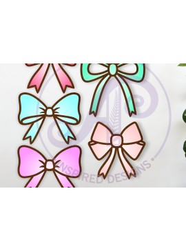 Σετ των 2 Intra απο ξύλο plywood 3mm-4mm πάχος - Κοκέτα Φιόγκοι κοψίματος δύο στρώσεων -  Δίασταση 30x20 cm INTRAFABR-120188038