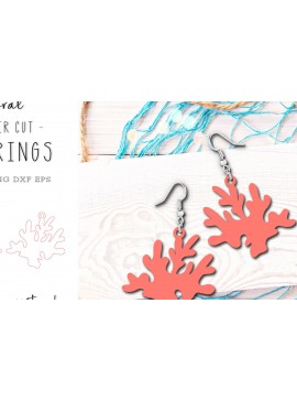 Intra απο ξύλο plywood 3mm-4mm πάχος -  κοπής με λέιζερ Coral Summer Earrings Δίασταση 900x900 cm INTRAFABR-120429103