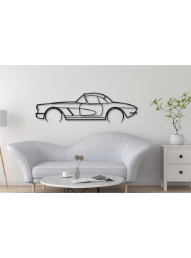 Σετ των 2 Intra απο ξύλο plywood 3mm-4mm πάχος - Πρότυπο αυτοκινήτου κοπής λέιζερ Corvette C1 Δίασταση 20x20 cm INTRAFABR-111176006